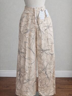 Equipment 100% Silk Clement Trousers – Shifting Sand Floral Print – Size 4 – NWT